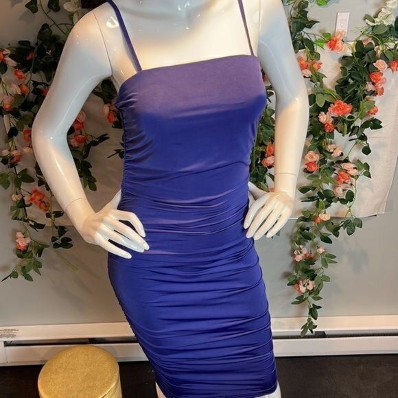 Forever 21 Ruched Bodycon Midi Dress Size M RefY004 - Picture 4 of 12